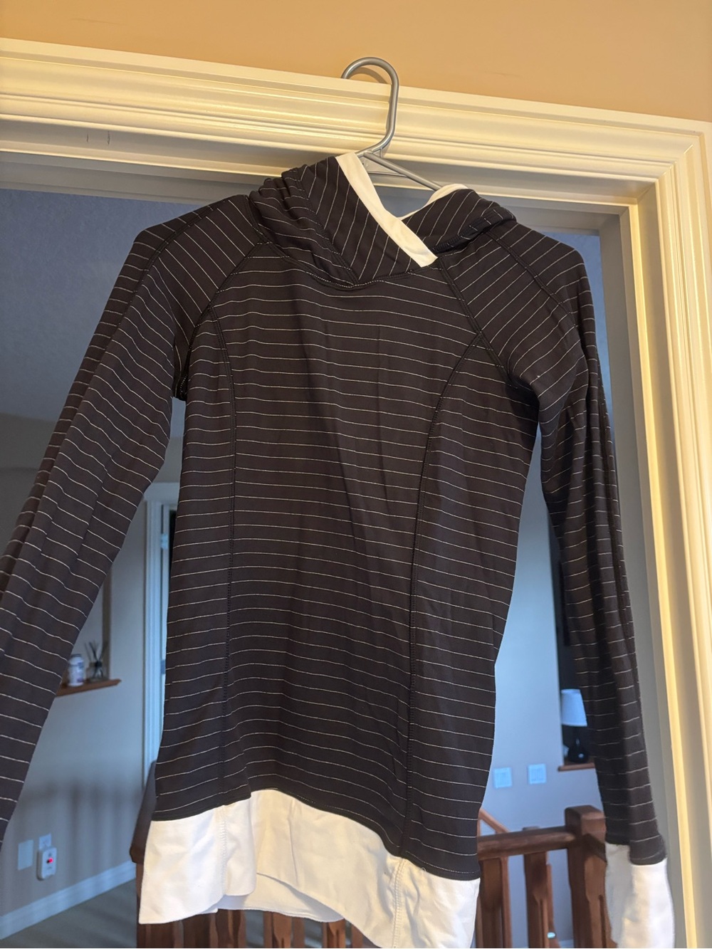 Lululemon Striped Black & White Hooded Top